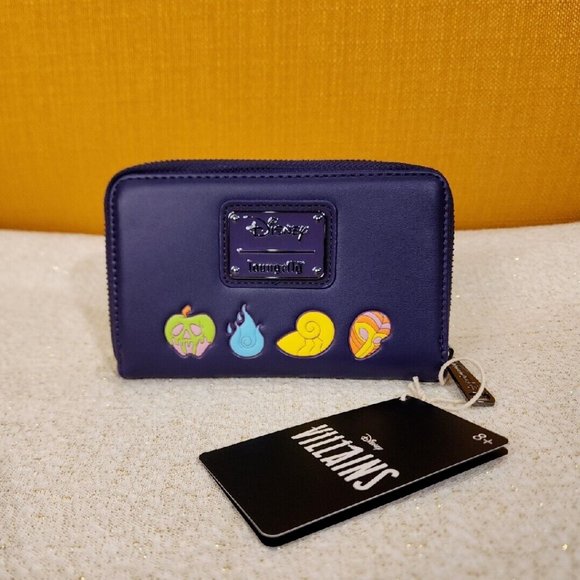 Loungefly Disney Villains In The Dark Zip Around Wallet Ursula Evil Queen NEW - Picture 7 of 14